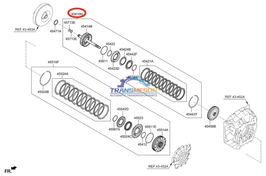 Χρησιμοποιούμενο κιτ επισκευής 454143F800 αυτόματου κιβωτίου μετάδοσης ρύθμισης ρύθμισης 35R συμπλέκτη A6MF2-2 για Kia Sorento 2.0L